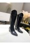 Jimmy Choo Genou Boot 50mm JC Emblème Crocodile Noir