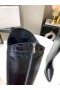 Jimmy Choo Genou Boot 50mm JC Emblème Crocodile Noir