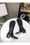 Jimmy Choo Genou Boot 50mm JC Emblème Crocodile Noir