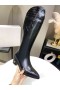 Jimmy Choo Genou Boot 50mm JC Emblème Crocodile Noir
