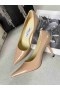Jimmy Choo Amour 85 en Cuir de Veau Pompes JC Emblème Nu
