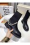 Jimmy Choo Stretch Chaussette Bottes De Chaîne Noir