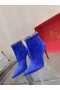 Christian Louboutin Chain Booty 100mm bottines de Velours Bleu Christian Louboutin Chaussures de