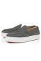Christian Louboutin Paqueboat Chaussures Bateau en Cuir de Veau Gris CL Chaussures