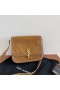 Saint Laurent Solferino Moyen Doux Sac En Daim Marron Saint Laurent Sacs