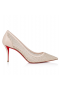Christian Louboutin Apostropha Maille Strass Pompes à 80 mm Beige
