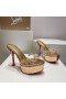 Christian Louboutin Degraqueen Alta Plate-forme Sandals130mm Cuir PVC d'Or
