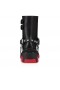 Christian Louboutin Dune Moto Low Boots en Cuir de Veau Noir CL Bottes
