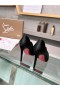 Christian Louboutin Hot Chick Pompes 100mm Crêpe de Satin Noir Christian Louboutin Chaussures de