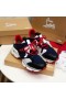 Christian Louboutin Red Runner Plat Baskets En Néoprène Brevet De Paillettes Humide Multi