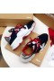Christian Louboutin Red Runner Plat Baskets En Néoprène Brevet De Paillettes Humide Multi