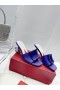 Roger Vivier Cube Strass Talon Mules De Satin Violet