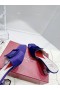 Roger Vivier Cube Strass Talon Mules De Satin Violet
