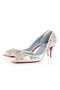 Christian Louboutin Pompes Brodirize 70 mm Version en Satin Ivoire