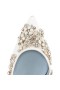 Christian Louboutin Pompes Brodirize 70 mm Version en Satin Ivoire