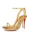 Christian Louboutin Sandale-Moi Donc 100 mm Bouton D Ou/lin Bouton D Ou en Cuir