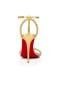 Christian Louboutin Sandale-Moi Donc 100 mm Bouton D Ou/lin Bouton D Ou en Cuir