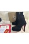 Christian Louboutin Spikita Booty Bianca 120 mm Daim Noir Chaussures