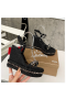 Christian Louboutin Pyraclou 120 mm Espadrilles Glitter Leather Black