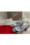 Christian Louboutin, de Sorte Jane Sling 55 Mm sangle Arrière Pompes Specchio Leather Argent CL Chaussures