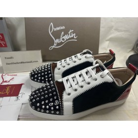 Christian Louboutin Louis Junior Spikes Sneakers Veau Velours Multi