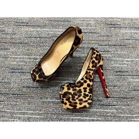 Christian Louboutin Altesse Plate-forme Pompes 160mm Pony Hair Leopard Print