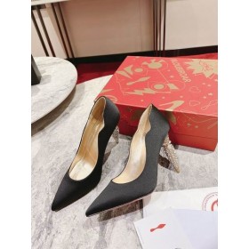 Christian Louboutin Lipstrass CrêPe Crystal-Embellished Pompes 100MM Tissu Noir