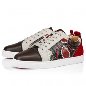 Christian Louboutin Louis Junior Sneakers En Relief En Cuir De Veau Multicolore Chaussures Christian Louboutin