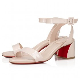 Christian Louboutin Miss Sabina 55 Mm De Lanières Des Sandales En Cuir Verni Leche