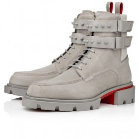 Christian Louboutin Notre Combat Bottes En Cuir Et Mesh Goose Christian Louboutin Chaussures