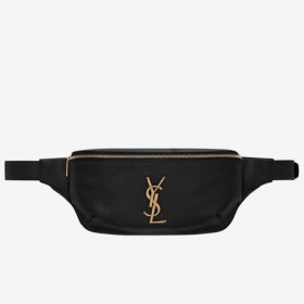 Saint Laurent Classic Monogramme Ceinture Sac Noir En Cuir Grainé