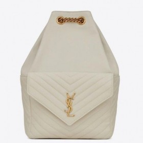 Saint Laurent Joe Sac À Dos Blanc En Cuir D'Agneau Saint Laurent Sacs