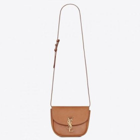 Saint Laurent Kaia Petit Sac Sacoche Cuir De Veau Brun