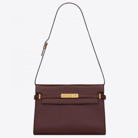 Saint Laurent De Manhattan Sac Baguette En Cuir Bordeaux