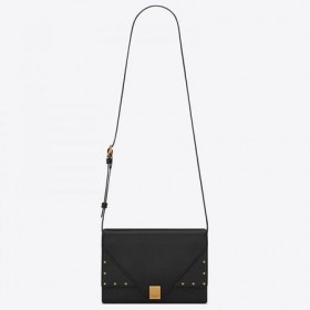 Saint Laurent Margaux Sacoche En Cuir Noir Saint Laurent Sacs