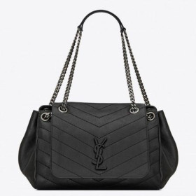 Saint Laurent Moyen Nolita Sac Noir Cuir Vintage