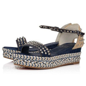Christian Louboutin 60 mm Denim/lin Denim de Coton Sandale