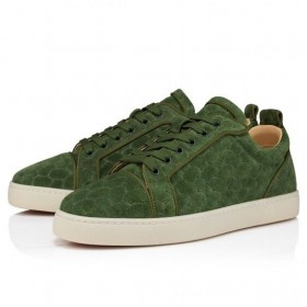 Christian Louboutin Louis Junior les Sneakers en Cuir Tressé Vertlaine CL Chaussures Magasin