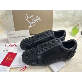 Christian Louboutin Seavaste 2 Espadrilles en Cuir de Veau Jacquard avec des Pointes Noires