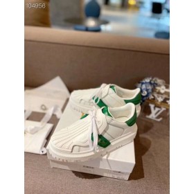 Dior-ID Baskets Blanc Vert Veau en Caoutchouc