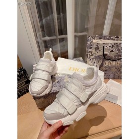 Dior D-ERRER Baskets Blanc Tissu Technique Oblique d'Impression
