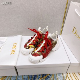 Dior D-connecter Baskets Tissu Technique Blanc Rouge