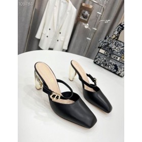 Dior Femmes Mules Pompes Noir