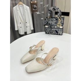 Dior Femmes Mules Pompes Blanc