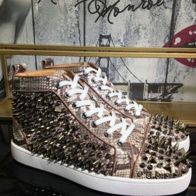 Christian Louboutin Lou Pik Pik Sneakers Imprimé Serpent Et Des Pointes Multicolores