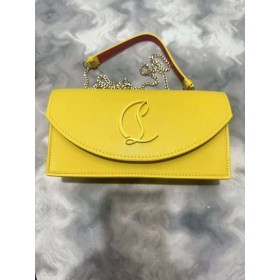 Christian Louboutin Loubi54 Embrayage En Cuir Nappa Jaune