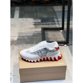 Christian Louboutin Loubishark Donna Monogramme Femmes Baskets Blanc