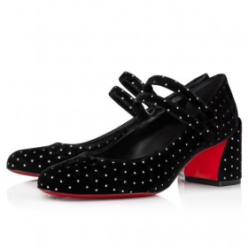 Christian Louboutin Miss Jane Prune Strass 55 mm Noir Christian Louboutin Chaussures de