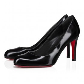 Christian Louboutin Pumppie 85 mm Pompes en cuir de Veau Noir CL Chaussures