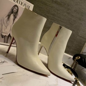 Christian Louboutin So Kate Booty 85mm bottines en cuir de Veau Blanc